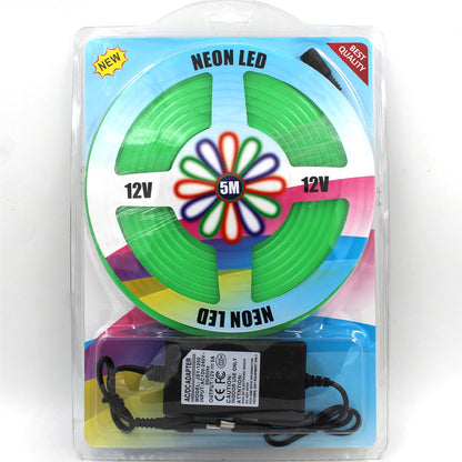 Стрічка силіконова 5 м, LED NEON 12V-220V, Зелена / Гнучка, світлодіодна стрічка