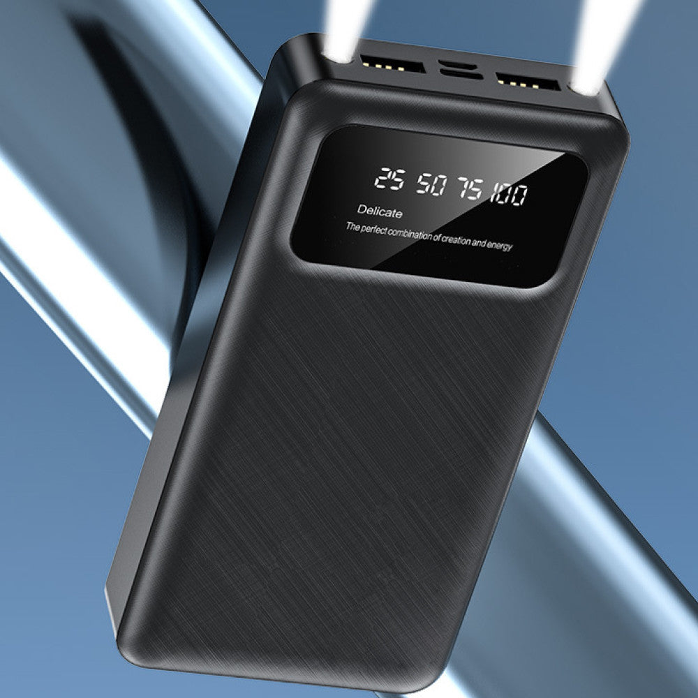 Павербанк 20000 мАг (2хUSB) зі швидкою зарядкою P-20, Чорний / Power Bank / Зовнішній акумулятор