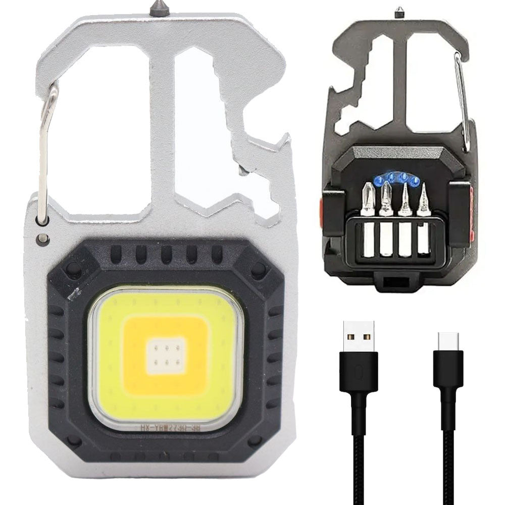 Ліхтарик брелок, з викруткою, на рюкзак, Type-C, W5138 / Міні-ліхтарик акумуляторний / Ліхтар з карабіном
