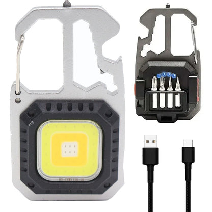 Ліхтарик брелок, з викруткою, на рюкзак, Type-C, W5138 / Міні-ліхтарик акумуляторний / Ліхтар з карабіном