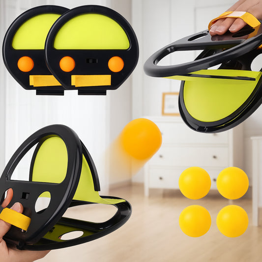 Ігровий набір «Повітряний теніс» (2 ракетки, 4 м'ячі) / Розвиваюча гра злови м'яч / Тенісний комплект