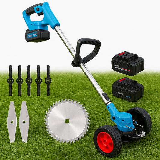 Акумуляторна газонокосарка на колесах + 2АКБ 48V / Садовий триммер / Акумуляторний триммер для трави