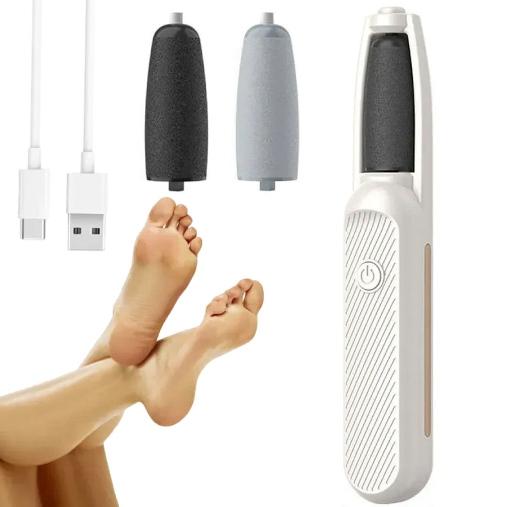 Електрична пемза для ніг + 2 насадки, з USB / Акумуляторна роликова пилка для стоп