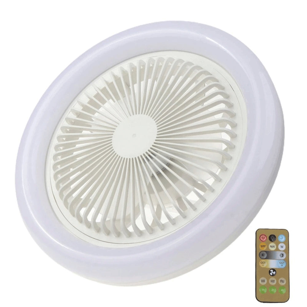 Лампа-вентилятор в патрон Е27 + пульт, CHP-006, Біла / LED люстра з вентилятором / Стельовий лед вентилятор
