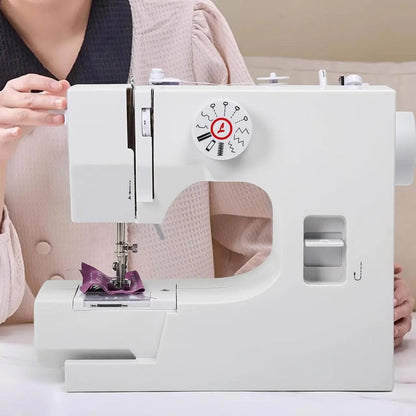 Домашня швейна машинка з педаллю від мережі YASM-825 / Міні-швейна машинка з оверлочним рядком