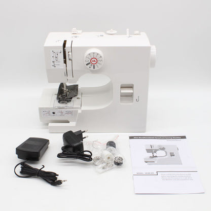 Домашня швейна машинка з педаллю від мережі YASM-825 / Міні-швейна машинка з оверлочним рядком