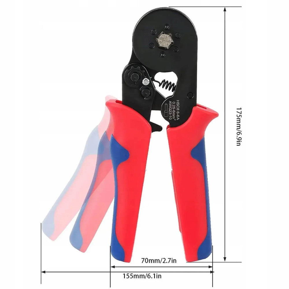 Кліщі обтискні (4 кулачки) + Набір наконечників 1200шт, HSC8-4A / Кримпер / Обтиск для клем