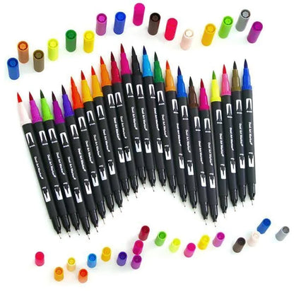 Акварельні маркери двосторонні 48шт з сумкою, Color pencil / Набір для малювання / Маркери для малювання
