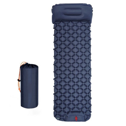 Туристичний каремат (190х70см) з подушкою та насосом, Темно-синій / Надувний матрац / Килимок для кемпінгу