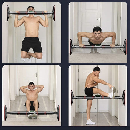 Розсувний турнік з кільцями до 150кг, 121-160см / Планка-турнік для підтягування / Турнік у дверний отвір