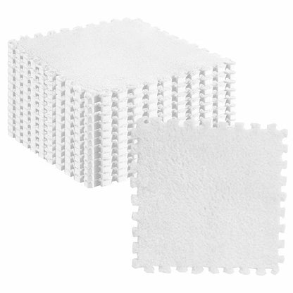 Килимок-пазл з плюшевим покриттям, 10 деталей (30х30см), Сірий / М'який пазл для підлоги / Дитячий килимок-пазл