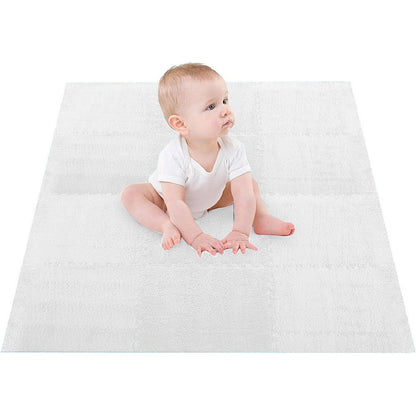 Килимок-пазл з плюшевим покриттям, 10 деталей (30х30см), Сірий / М'який пазл для підлоги / Дитячий килимок-пазл