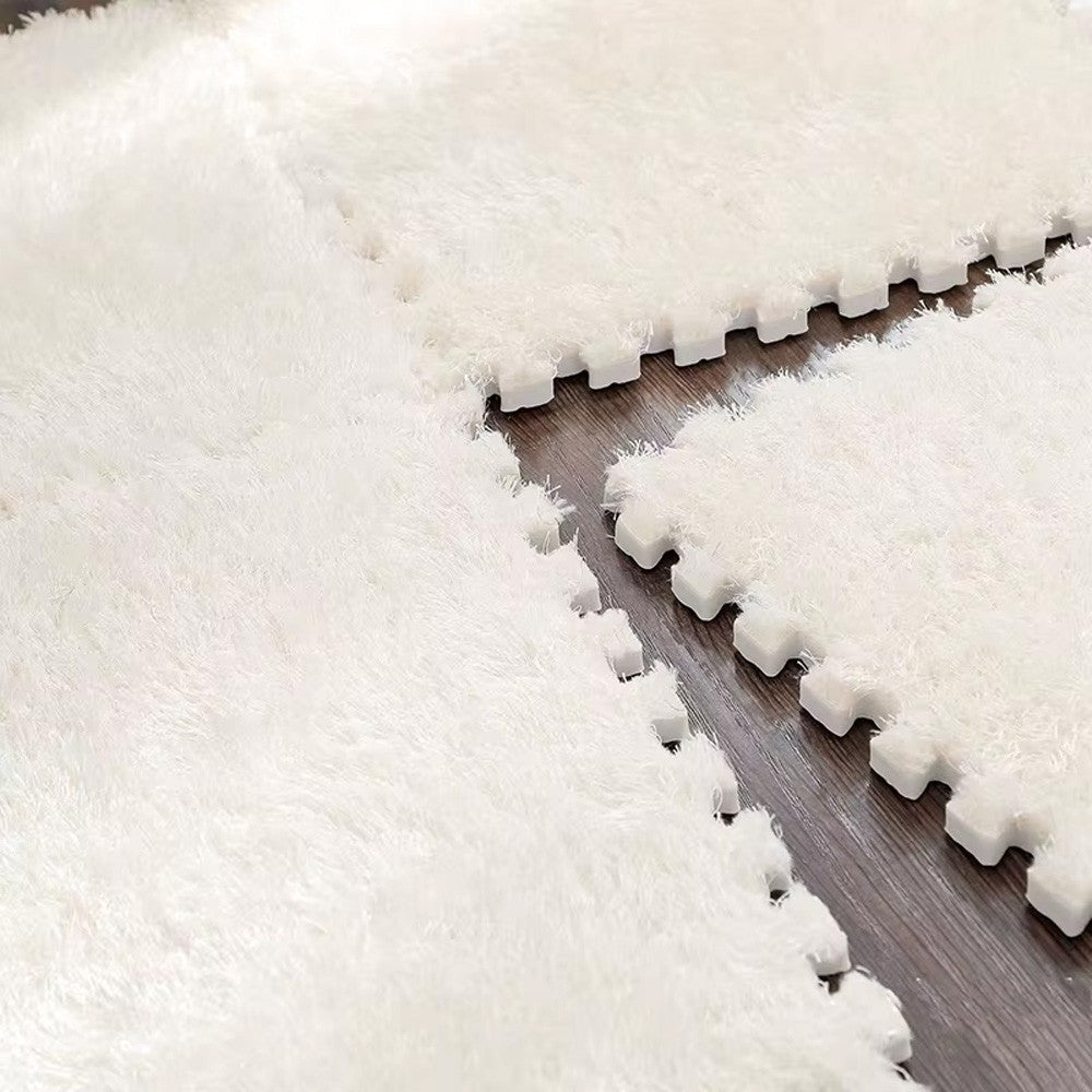 Килимок-пазл з плюшевим покриттям, 10 деталей (30х30см), Сірий / М'який пазл для підлоги / Дитячий килимок-пазл