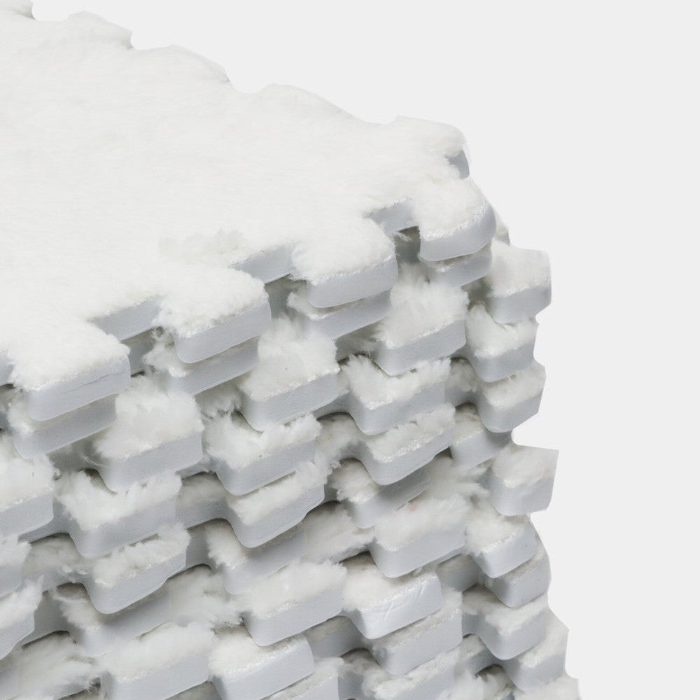 Килимок-пазл з плюшевим покриттям, 10 деталей (30х30см), Сірий / М'який пазл для підлоги / Дитячий килимок-пазл