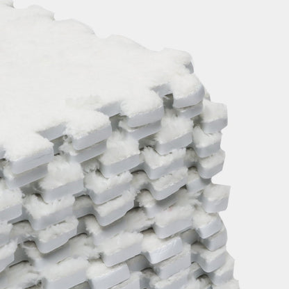 Килимок-пазл з плюшевим покриттям, 10 деталей (30х30см), Сірий / М'який пазл для підлоги / Дитячий килимок-пазл