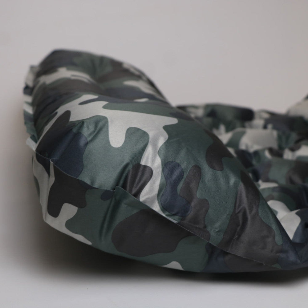 Надувний каремат з подушкою та вбудованим насосом, 225х70см, Камуфляж / Туристичний каремат / Надувний килимок