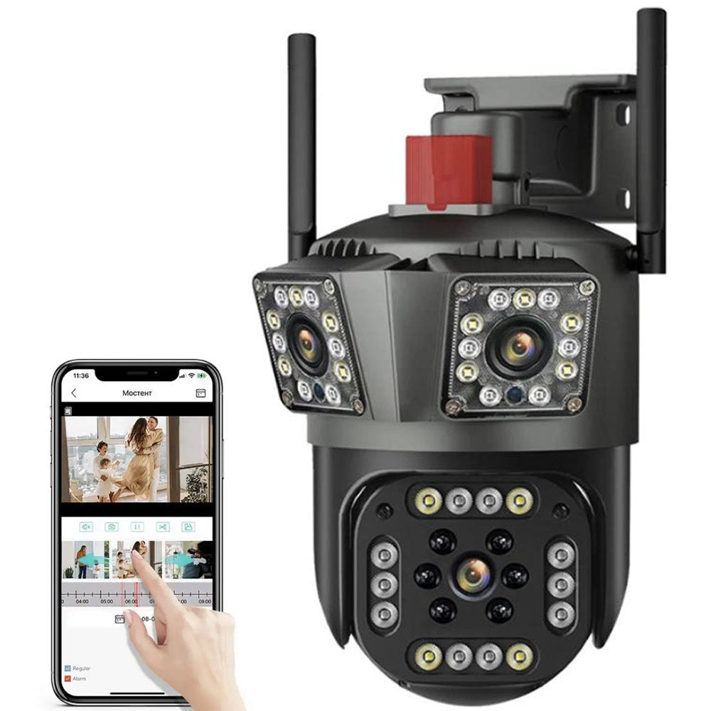 Вулична WIFI камера відеоспостереження 4Мп, з LED та ІЧ підсвічуванням, Wonsdar PW12-5K / Бездротова IP відеокамера