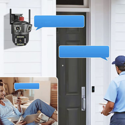 Вулична WIFI камера відеоспостереження 4Мп, з LED та ІЧ підсвічуванням, Wonsdar PW12-5K / Бездротова IP відеокамера