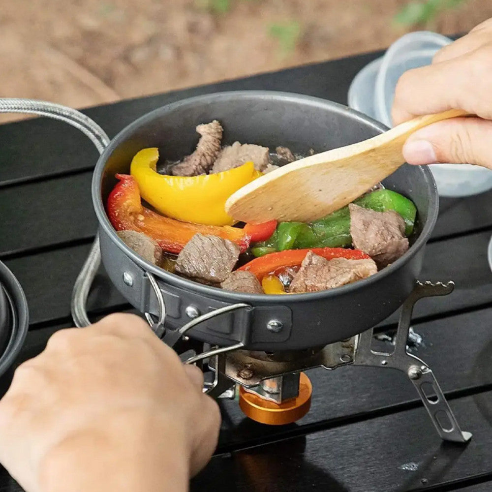 Набір туристичного посуду (каструля, сковорода, чайник) GL-C31 / Похідний набір посуду для кемпінгу