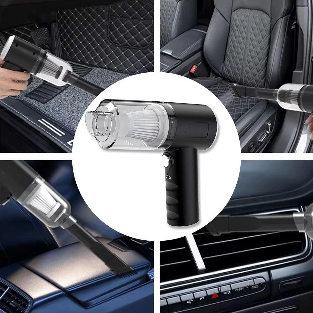 Автомобільний пилосос 120W + 3 насадки, від USB, AS-228 / Акумуляторний пилосос для машини / Бездротовий пилосос