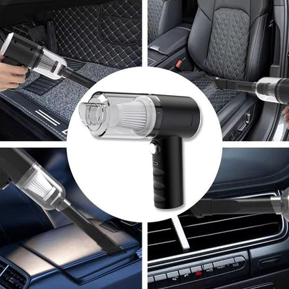 Автомобільний пилосос 120W + 3 насадки, від USB, AS-228 / Акумуляторний пилосос для машини / Бездротовий пилосос