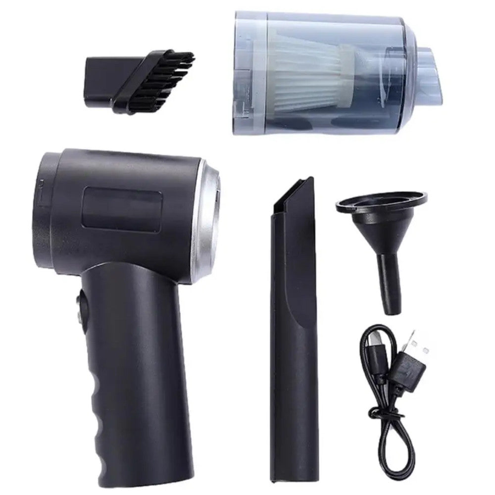 Автомобільний пилосос 120W + 3 насадки, від USB, AS-228 / Акумуляторний пилосос для машини / Бездротовий пилосос