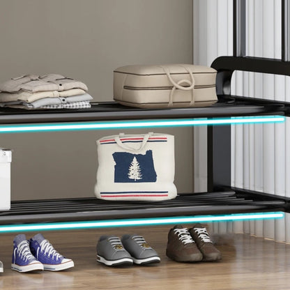 Подвійна вішалка для одягу + 2 полиці, 162х96х44см, до 40 кг / Підлогова стійка для одягу / Стійка-вішалка