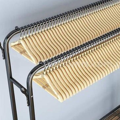 Подвійна вішалка для одягу + 2 полиці, 162х96х44см, до 40 кг / Підлогова стійка для одягу / Стійка-вішалка