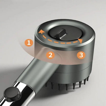 Насадка лійка для душу 3 режими + 1 фільтр, Графіт / Масажна лійка душова / Водозберігаюча душова лійка