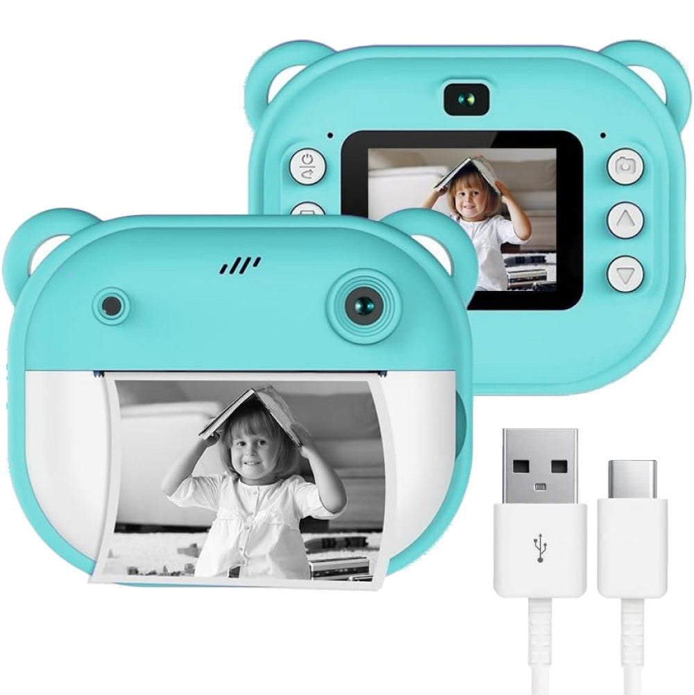 Дитяча камера миттєвого друку + 1 термопапір, Зелений / Дитяча цифрова фотокамера / Дитячий цифровий фотоапарат