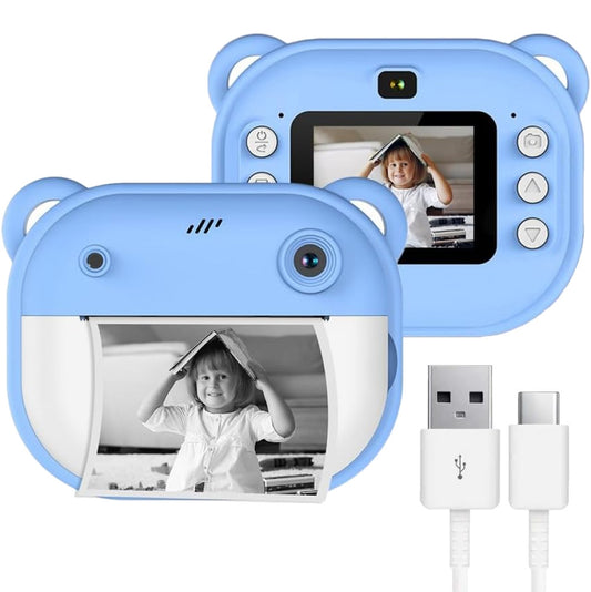 Дитяча камера миттєвого друку + 1 термопапір, Синій / Дитяча цифрова фотокамера / Дитячий цифровий фотоапарат