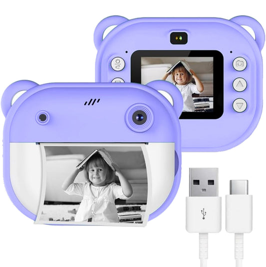 Дитяча камера миттєвого друку + 1 термопапір, Фіолетовий / Дитяча цифрова фотокамера / Дитячий цифровий фотоапарат