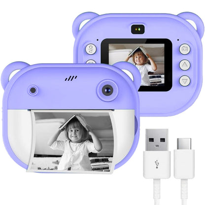 Дитяча камера миттєвого друку + 1 термопапір, Фіолетовий / Дитяча цифрова фотокамера / Дитячий цифровий фотоапарат