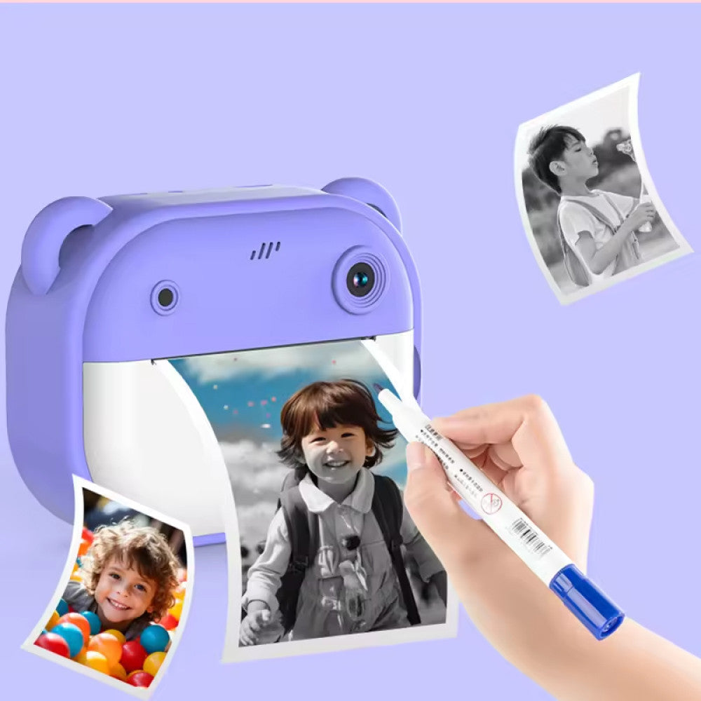 Дитяча камера миттєвого друку + 1 термопапір, Фіолетовий / Дитяча цифрова фотокамера / Дитячий цифровий фотоапарат