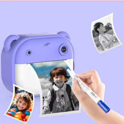 Дитяча камера миттєвого друку + 1 термопапір, Фіолетовий / Дитяча цифрова фотокамера / Дитячий цифровий фотоапарат