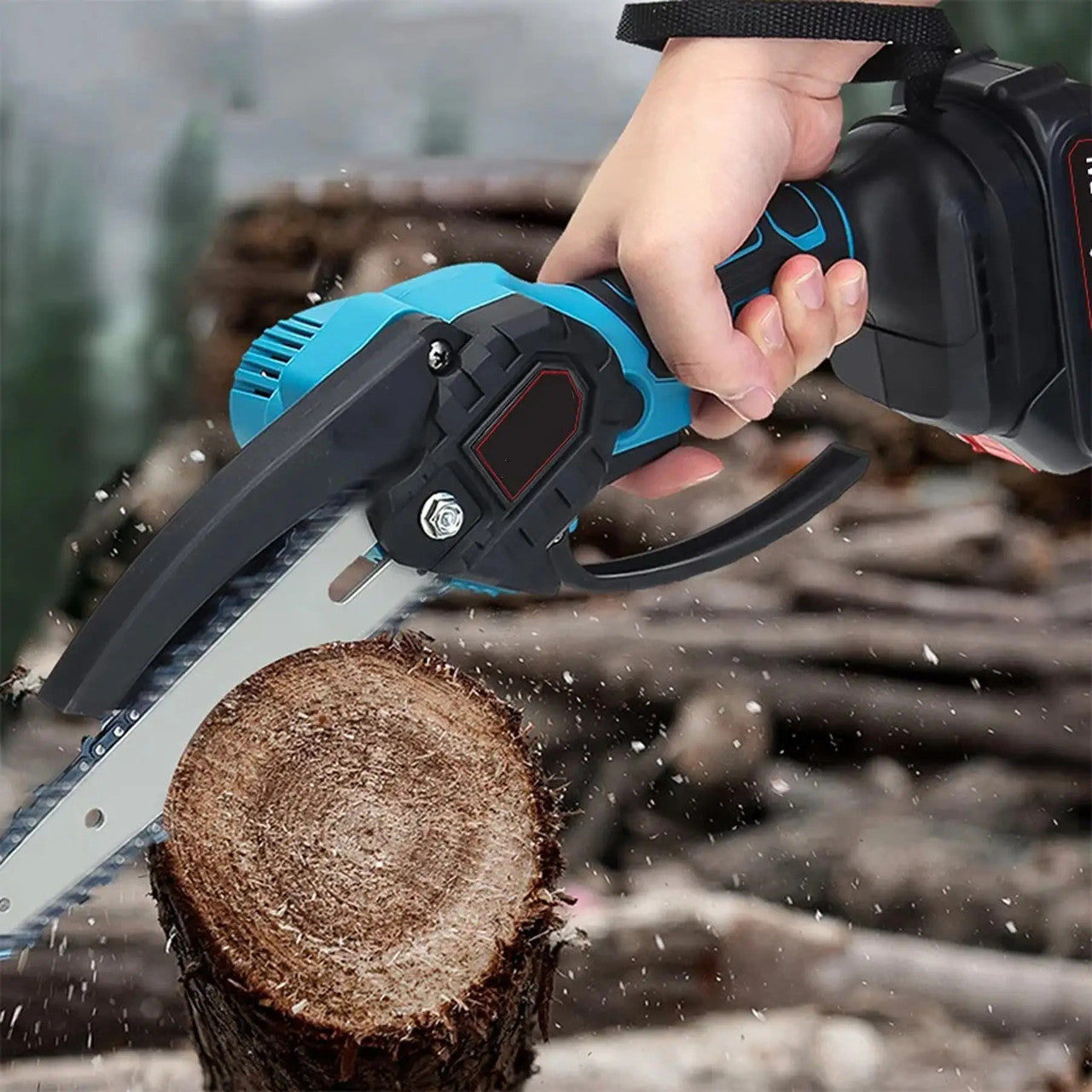 Акумуляторна ланцюгова пилка в кейсі + 2 акумулятори 36В / Електропила / Акумуляторна пилка ручна