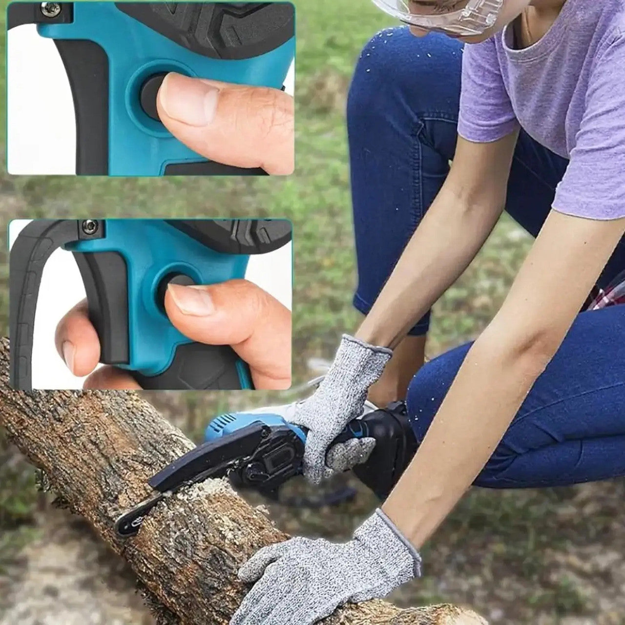 Акумуляторна ланцюгова пилка в кейсі + 2 акумулятори 36В / Електропила / Акумуляторна пилка ручна