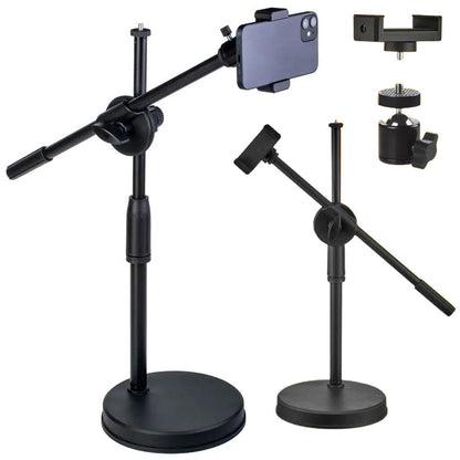 Штатив журавель для телефону з кріпленням під лампу 35-60 см, HA-19 / Настільний тримач для телефону