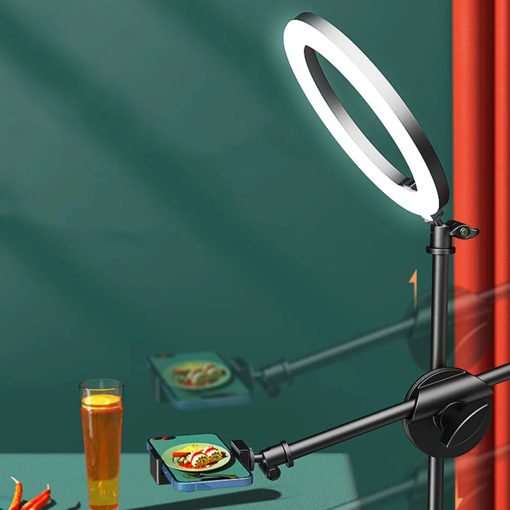 Штатив журавель для телефону з кріпленням під лампу 35-60 см, HA-19 / Настільний тримач для телефону