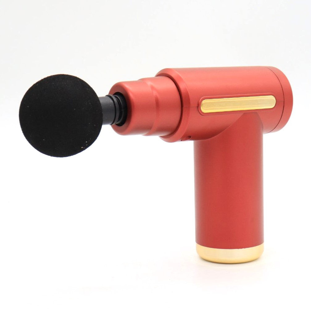 Ручний масажер перкусійний + 4 насадки, з USB, Gun Massager, Червоний / Портативний масажер / Вібромасажер для тіла