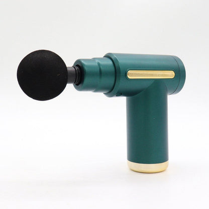 Ручний масажер перкусійний + 4 насадки, з USB, Gun Massager, Зелений / Портативний масажер / Вібромасажер для тіла