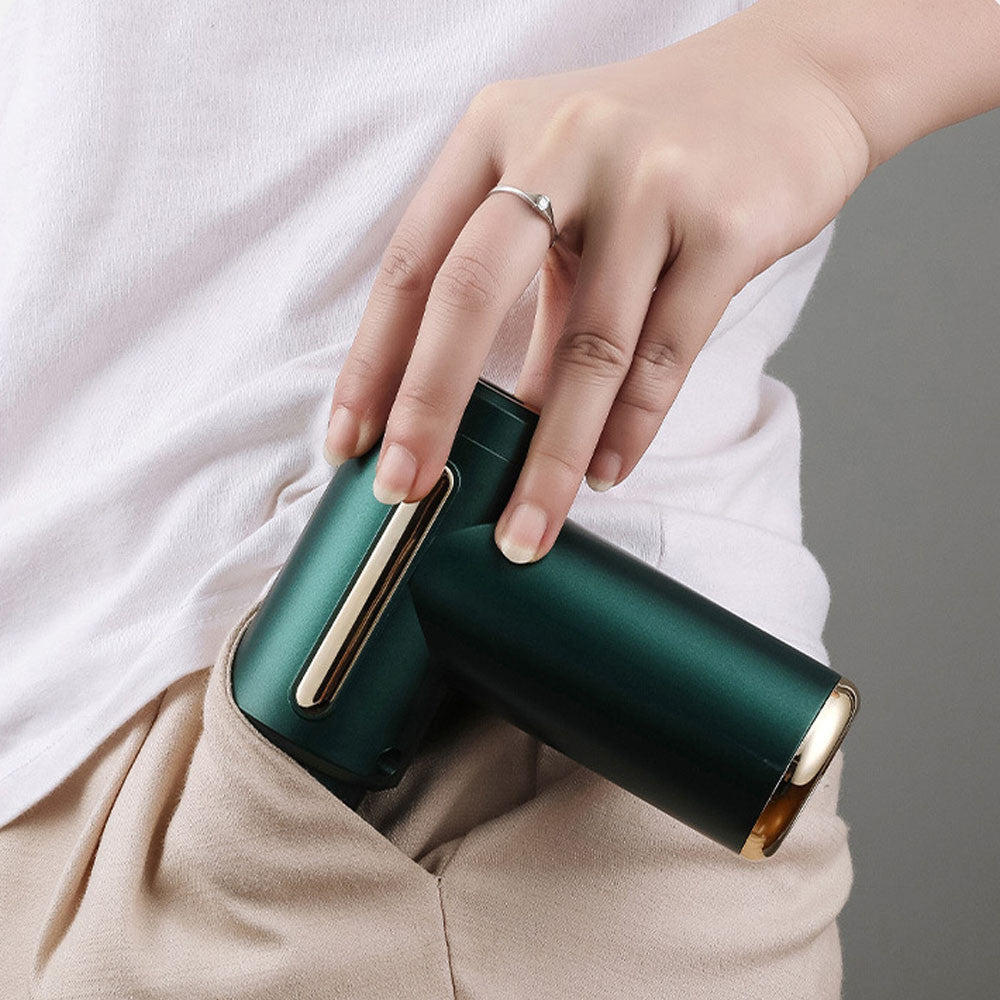 Ручний масажер перкусійний + 4 насадки, з USB, Gun Massager, Зелений / Портативний масажер / Вібромасажер для тіла