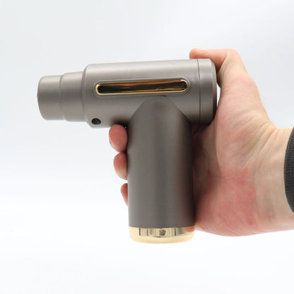 Ручний масажер перкусійний + 4 насадки, з USB, Gun Massager, Сірий / Портативний масажер / Вібромасажер для тіла