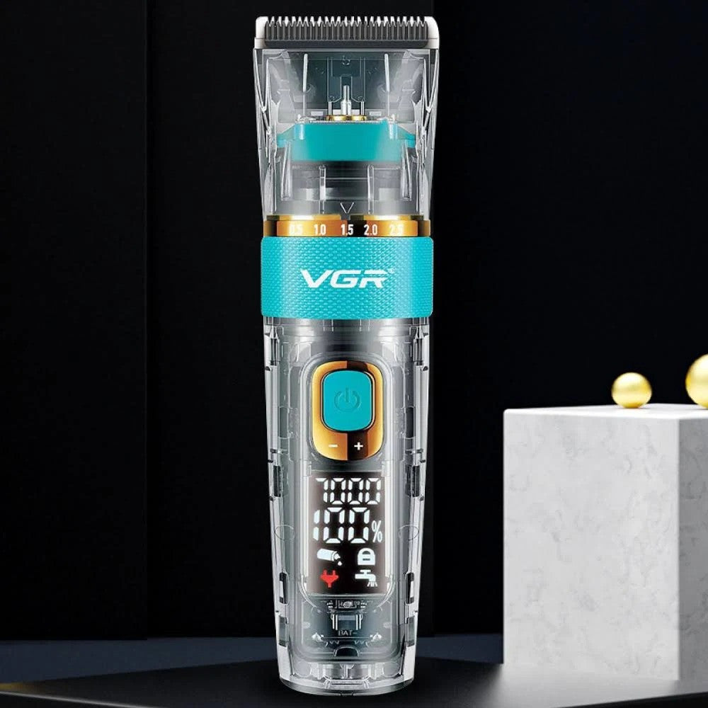 Акумуляторна машинка для стрижки волосся + 6 насадок, з USB, VGR V-695 / Бездротовий тример для стрижки