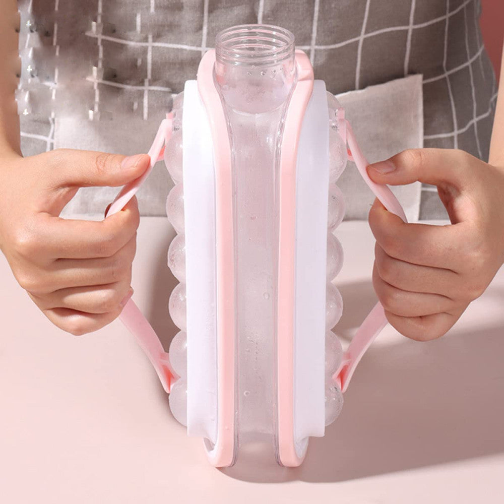 Силіконова форма для льоду на 17 кульок ICE CUBE TRAY, Рожевий / Форма для круглого льоду / Пляшка для льоду