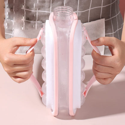 Силіконова форма для льоду на 17 кульок ICE CUBE TRAY, Рожевий / Форма для круглого льоду / Пляшка для льоду