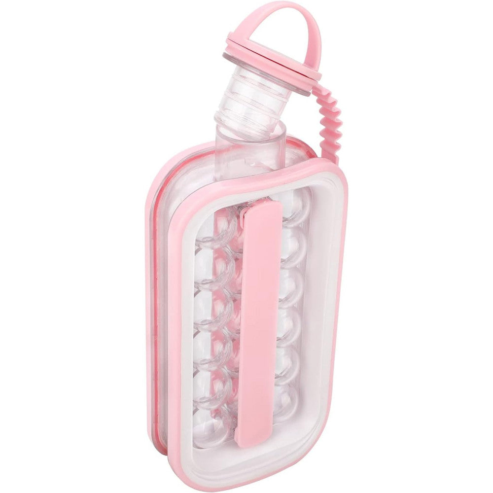 Силіконова форма для льоду на 17 кульок ICE CUBE TRAY, Рожевий / Форма для круглого льоду / Пляшка для льоду