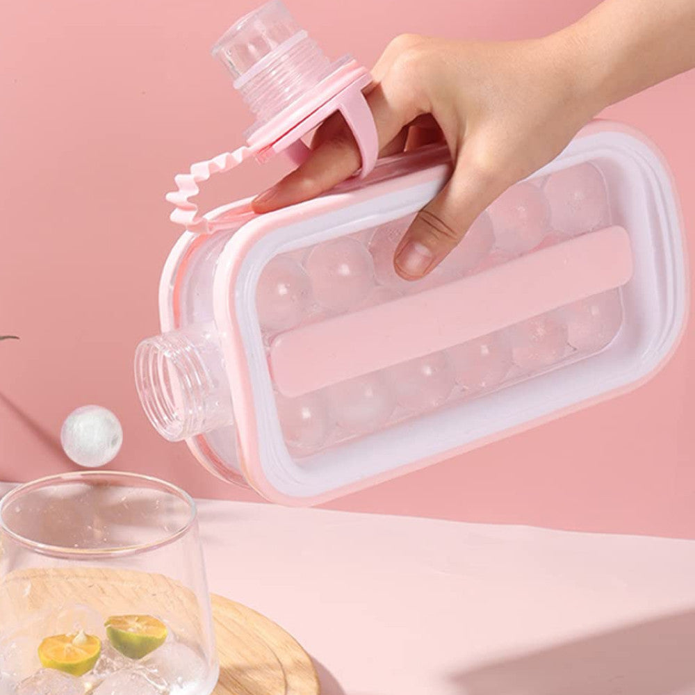 Силіконова форма для льоду на 17 кульок ICE CUBE TRAY, Рожевий / Форма для круглого льоду / Пляшка для льоду