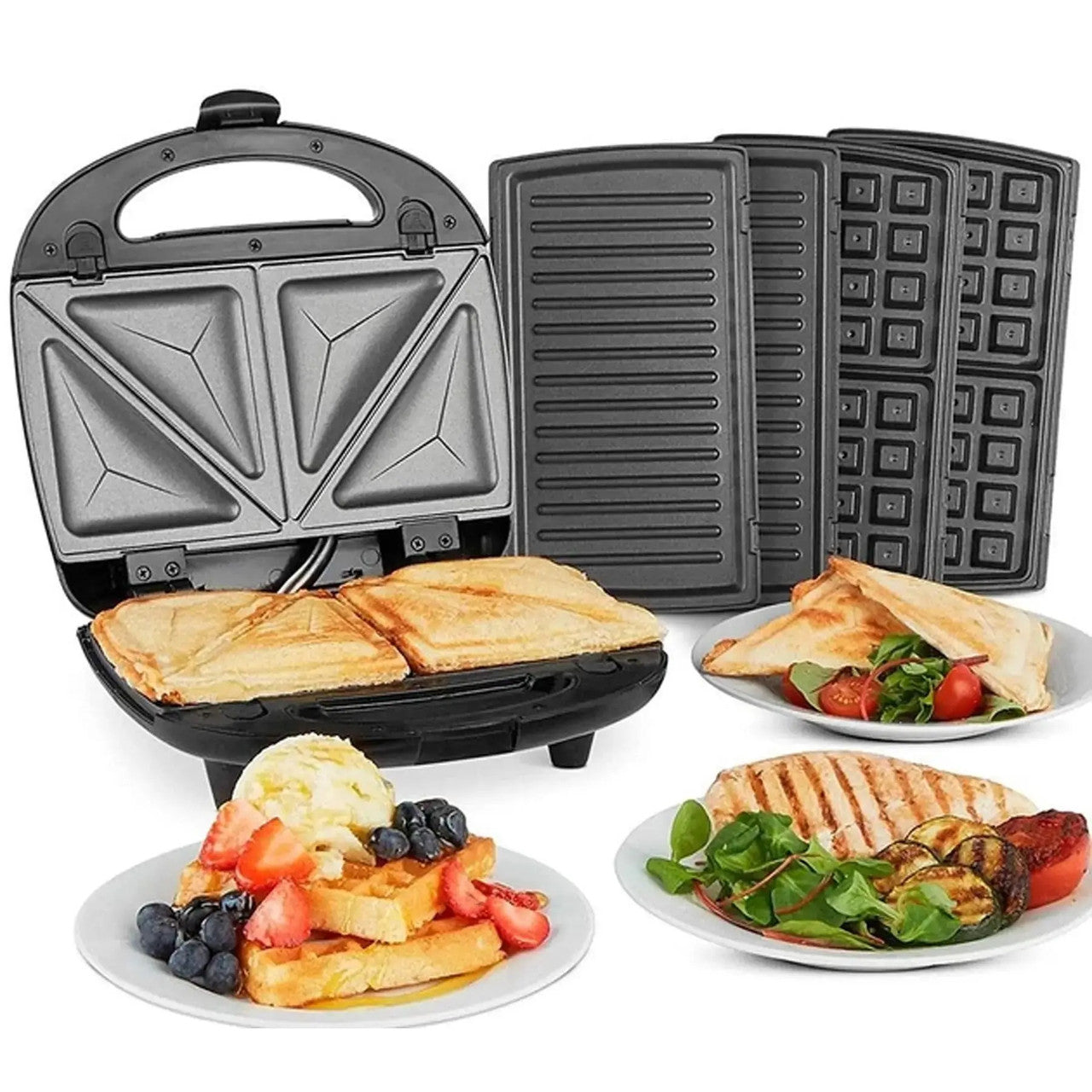 Сендвічниця 4в1 зі змінними формами, 2200Вт, OP-908 / Мультимейкер / Бутербродниця / Гриль електричний