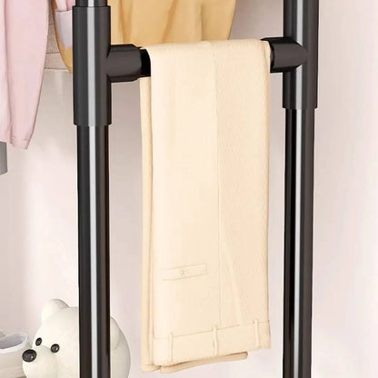 Підлогова вішалка для одягу, 143х96х42 см / Подвійна стійка для одягу / Вішалка з полицею для взуття